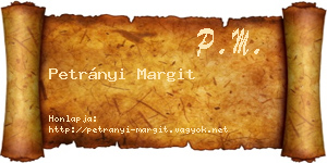 Petrányi Margit névjegykártya