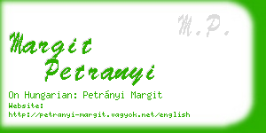 margit petranyi business card